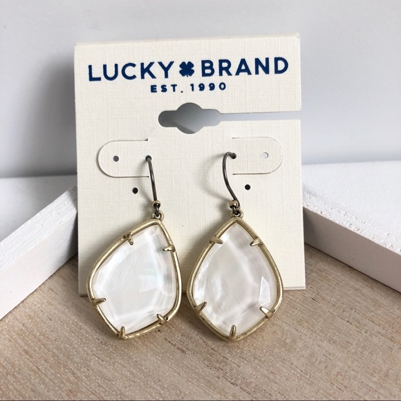 Lucky Brand Jewelry - *HP* Lucky Brand mother of pearl drop earrings-new